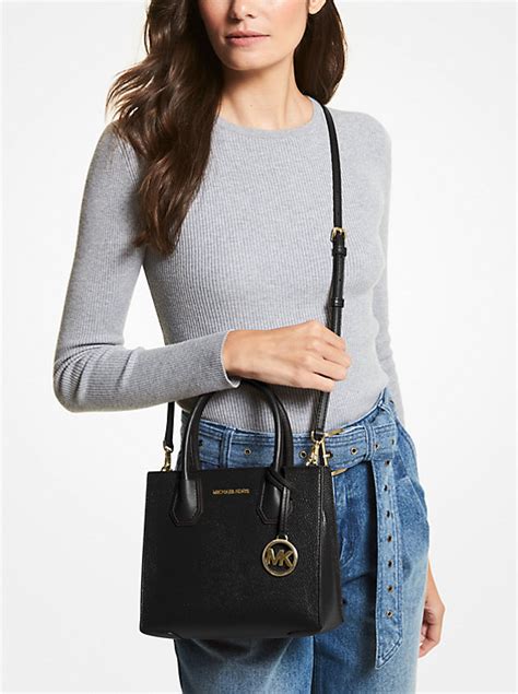 michael kors pebble leather double pouch crossbody pearl grey|Michael Kors mercer extra small.